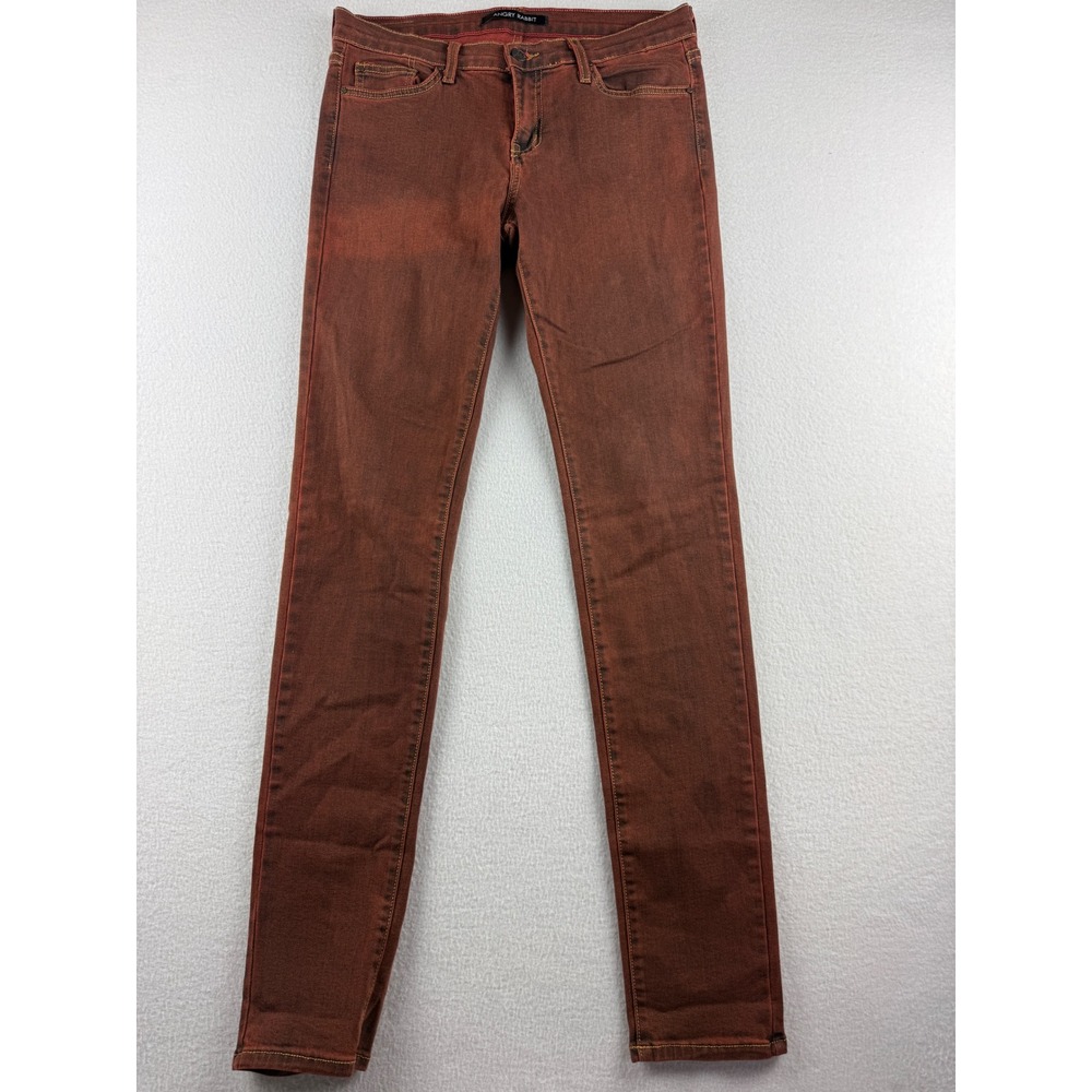 Angry Rabbit Women Rust Orange Skinny Jeans ASK418 Size 29 Made‎ in USA